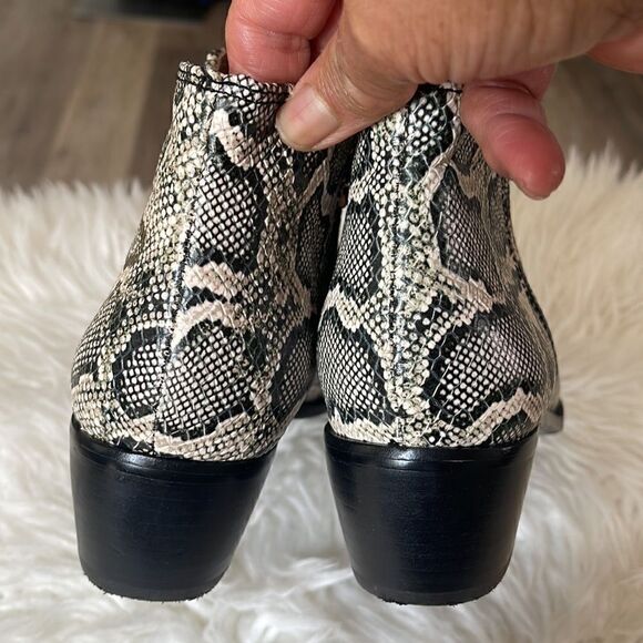 ANTONIO MELANI LEATHER ANKLE BOOTS SNAKE PRINT - Picture 4 of 9